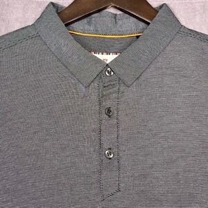 Modern Ambition Polo Shirt Mens XL Navy Blue Excellent Technical Micro-Stripe
